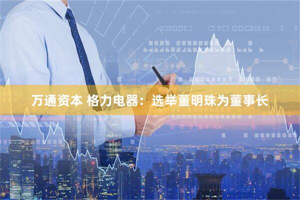 万通资本 格力电器：选举董明珠为董事长