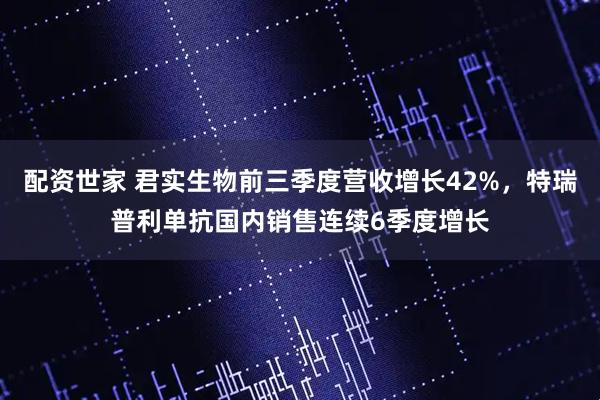 配资世家 君实生物前三季度营收增长42%，特瑞普利单抗国内销售连续6季度增长